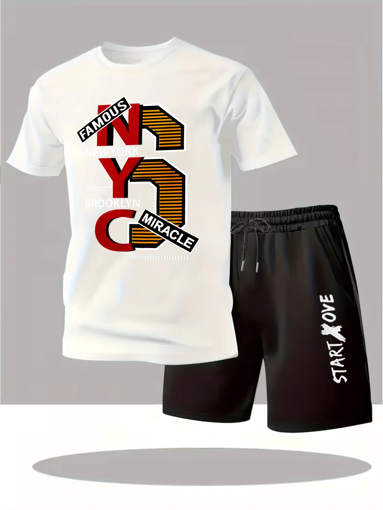 Men's sets 2025 New Fashion men's chandals Short sleeve drip clothing Graphic Printed clothing set Suit for man men's suits