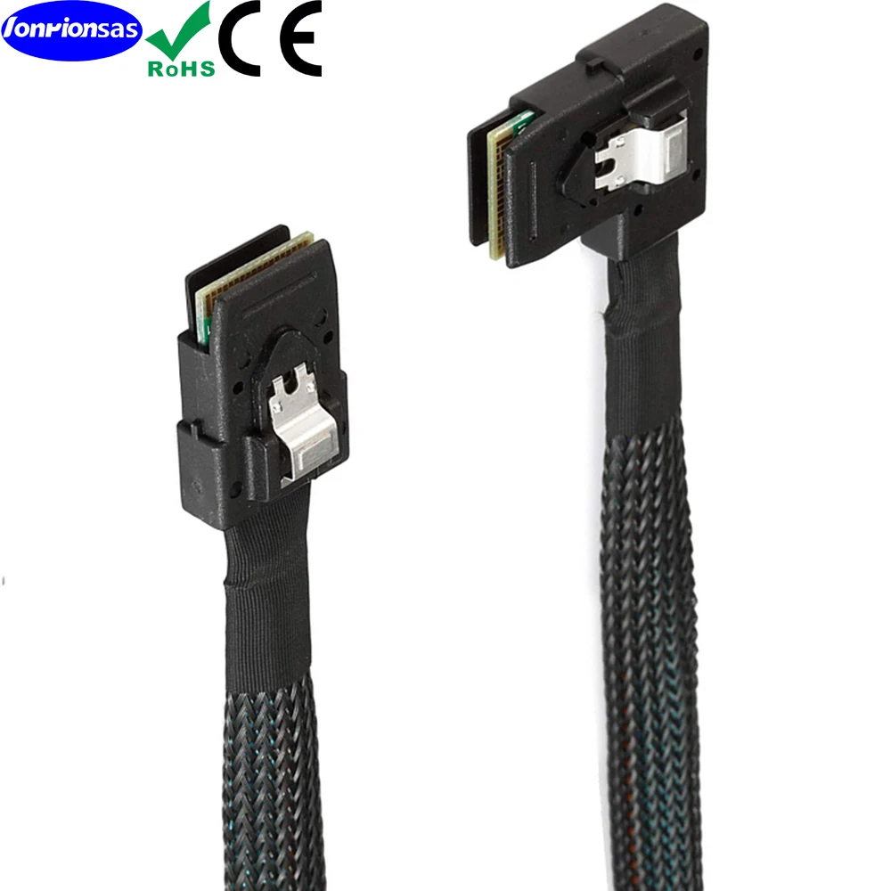 Lonrionsas # interner mini sas 36pin SFF-8087 zum linken winkel SFF-8087 kabel