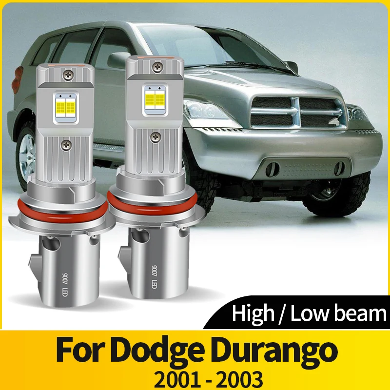 

2 шт. светодиодные 9007 HB5 фары HI/LO Beam светодиодные автомобильные фары супер яркие 12 В 6500 К турбовентилятор CSP для Dodge Durango 2001-2003