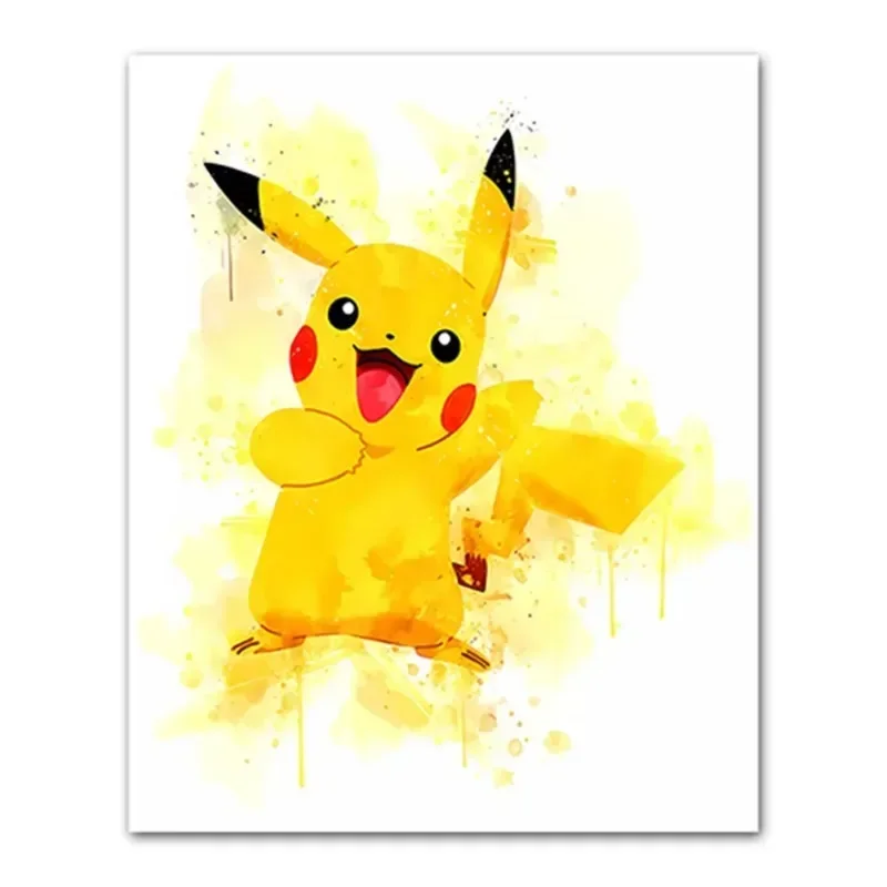 Anime Pokemon Canvas Painting Bulbasaur Charmander Squirtle Poster e stampa acquerello Wall Art Picture Home Decor regali per bambini