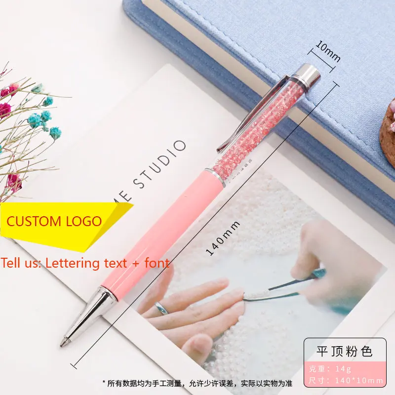 100Pcs Customized Logo Engraved Name Gel Pen Set 0.5mm Writing Gel Ink Pens Kawaii School Stationery Office Penna