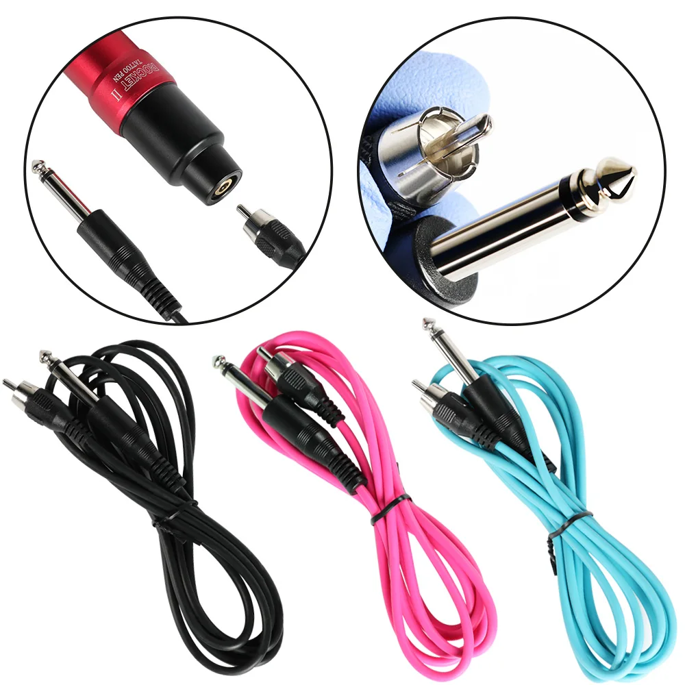 

Tattoo Clip Cord 1.8 M Length Soft Silicone Thick Line for Most RCA Plug Rotary Tattoo Machine Power Supply Connected Blue Black