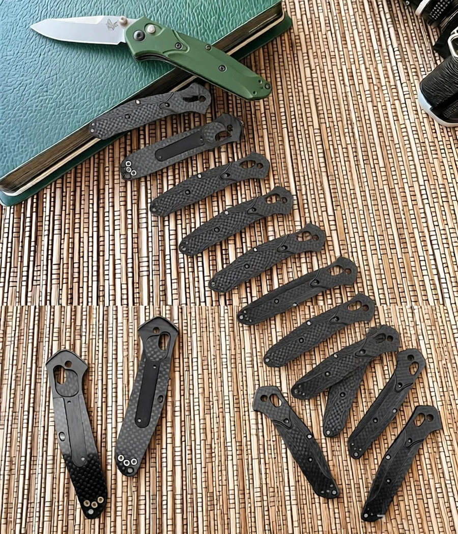 3K Full Carbon Fiber Material Knife Grip Handle Scales for Benchmade 940 Osborne Knives DIY Making Replace Accessories