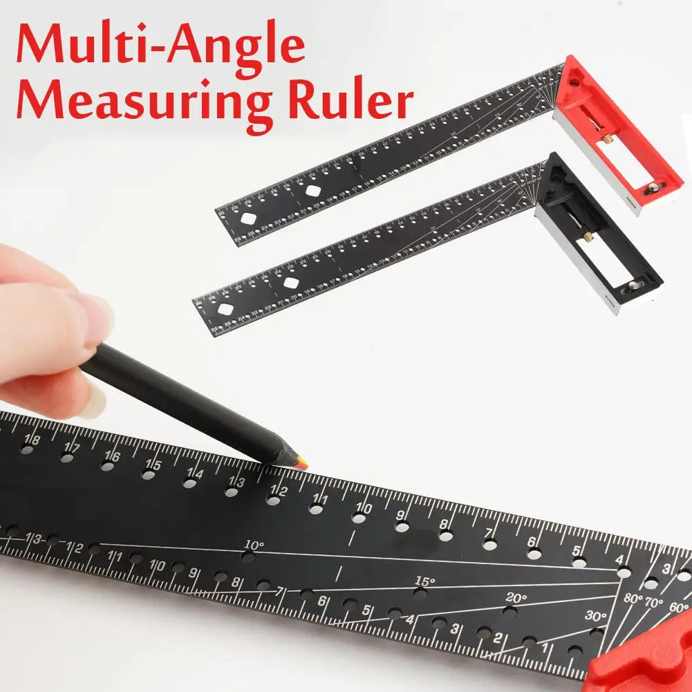 

0-26cm/30cm High Precision Laser Engraving Woodworking Square Right Angle Ruler Measuring Ruler Aluminum Alloy Marking P9M7