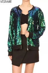 Capispalla nuovi cappotti di base con paillettes giacca da donna Jaqueta Feminina cappotto da donna Casaco Bomber abbigliamento donna abiti Chaqueta Mujer