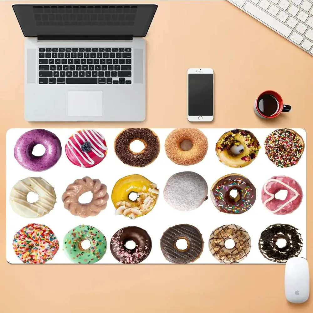 Doughnut Mouse Pad Desk Mouse Pad Cute HD Desk Pad Extended Gaming Keyboard Mats Large XXL Gamer Mousepad 90x40