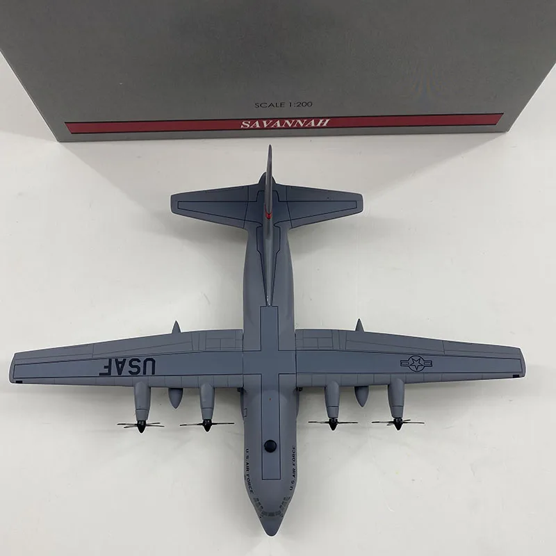 Diecast 1/200 eua simulação da força aérea C-130 hercules transporte aeronaves liga modelo de aeronave quarto decoração coleção