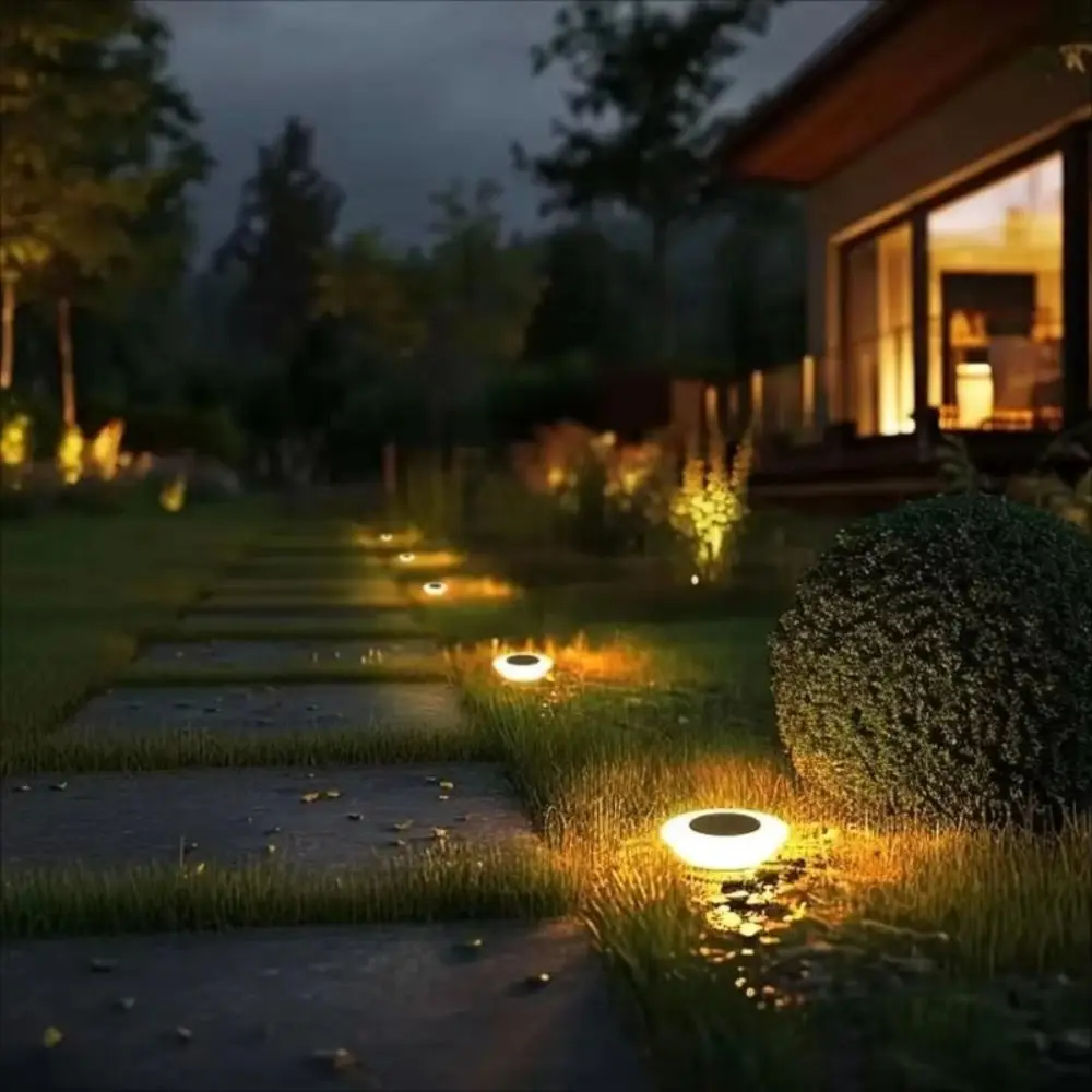 

Waterproof Ground Lamp Deck Lights Rotundity Solar Powered Solar Lawn Lamp 14Led Warm /White/ Solar Underground Light Yard