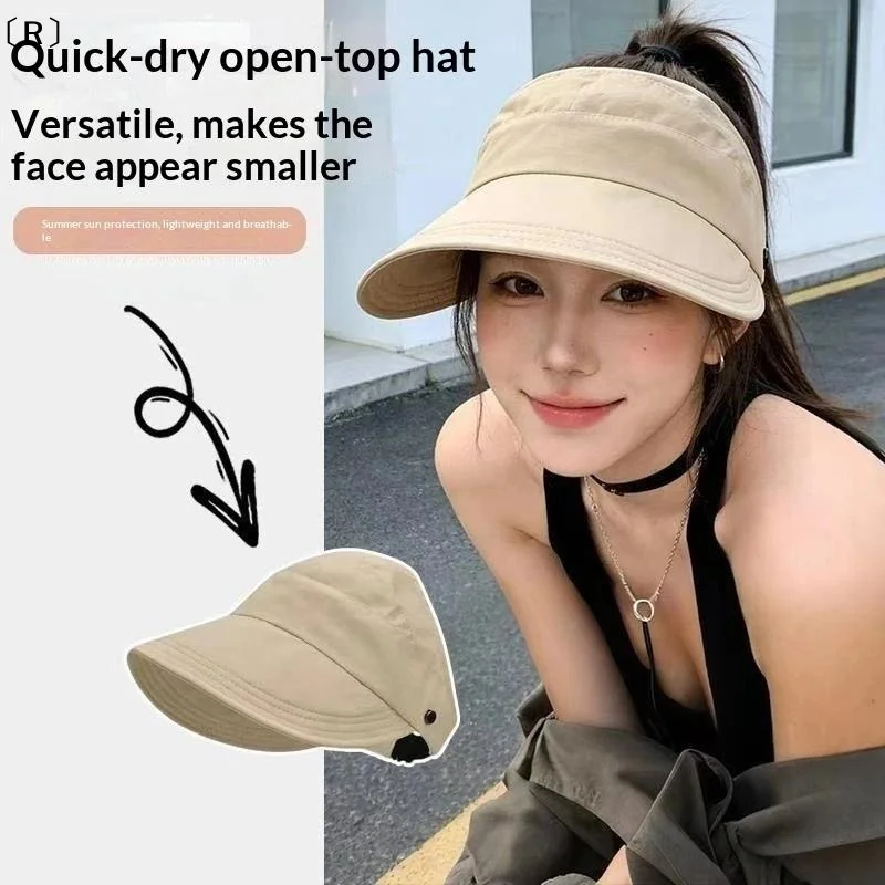 〔R〕1Pcs Sunsreen Adjustable Quick Dry Baseball Cap Foldable Wide Brim Sun Hat Summer Sun Visor Fisherman Cap For Women Beach Hat