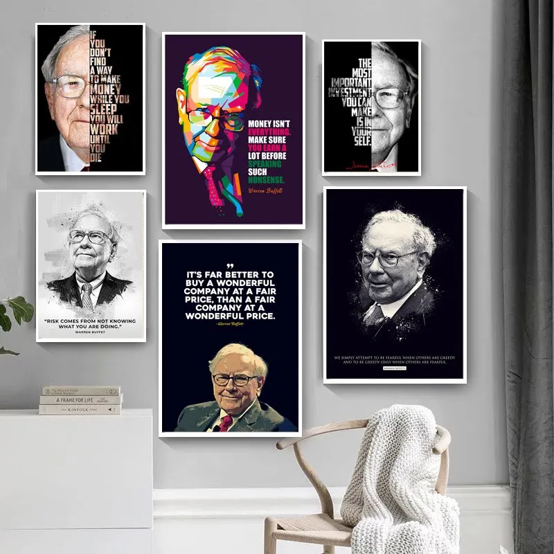 Warren Buffett Quotes Poster  Inspirational Wall Art for Home Decor