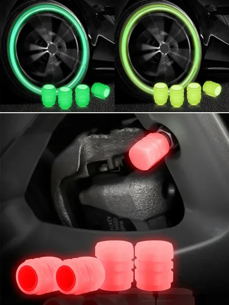 1pcs Glow in The Dark Valve Caps, Reflective Tire Valve Stem Covers for Car Bike Motorcycle Truck, Bicycle Air Tire Accessories view 6