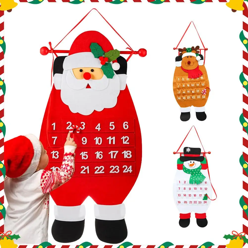 ورأى التقويم العد التنازلي الإبداعي التقويم الرقمي قلادة DIY شجرة عيد الميلاد الحلي سانتا كلوز الأبيض ثلج الأيائل عيد الميلاد