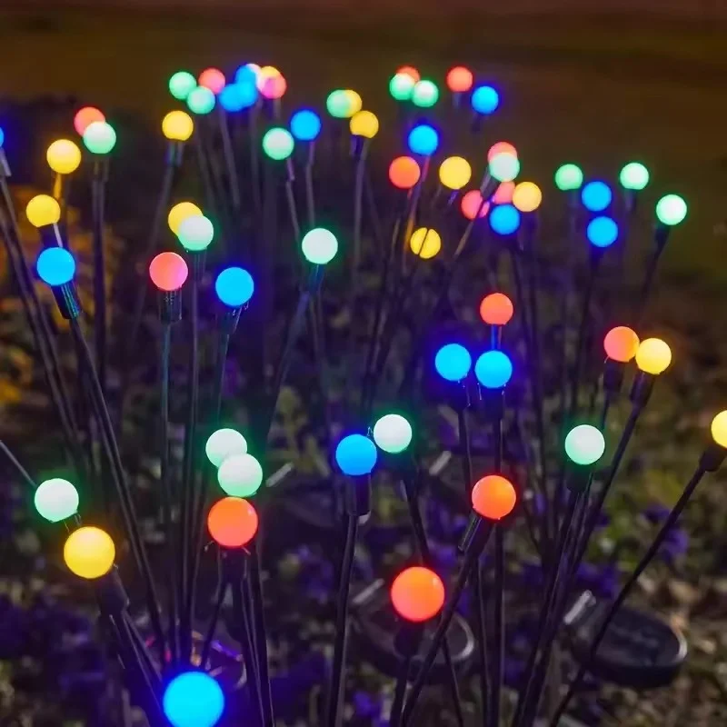 PDQ Outdoor RGB Farblichter LED Solar Gartenlampe Firefly Lichter IP65 Wasserdicht Lebendige schwankende Lichter Weg Terrasse Dekoration 4