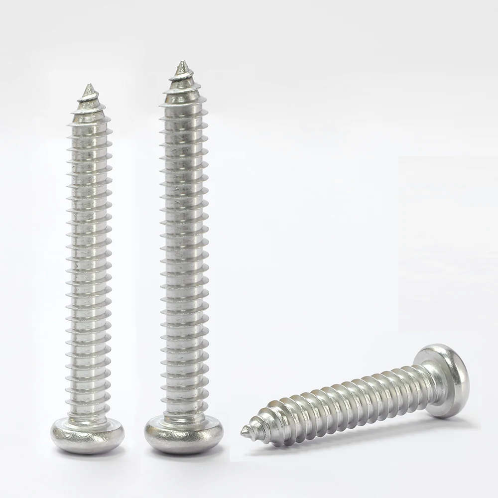 Phillips Cross Recessed Round Pan Head Tapping Screw 304 Stainless Steel M1 M2 M3 M4 M5 M6 M8 Self Drilling Screws for Wood