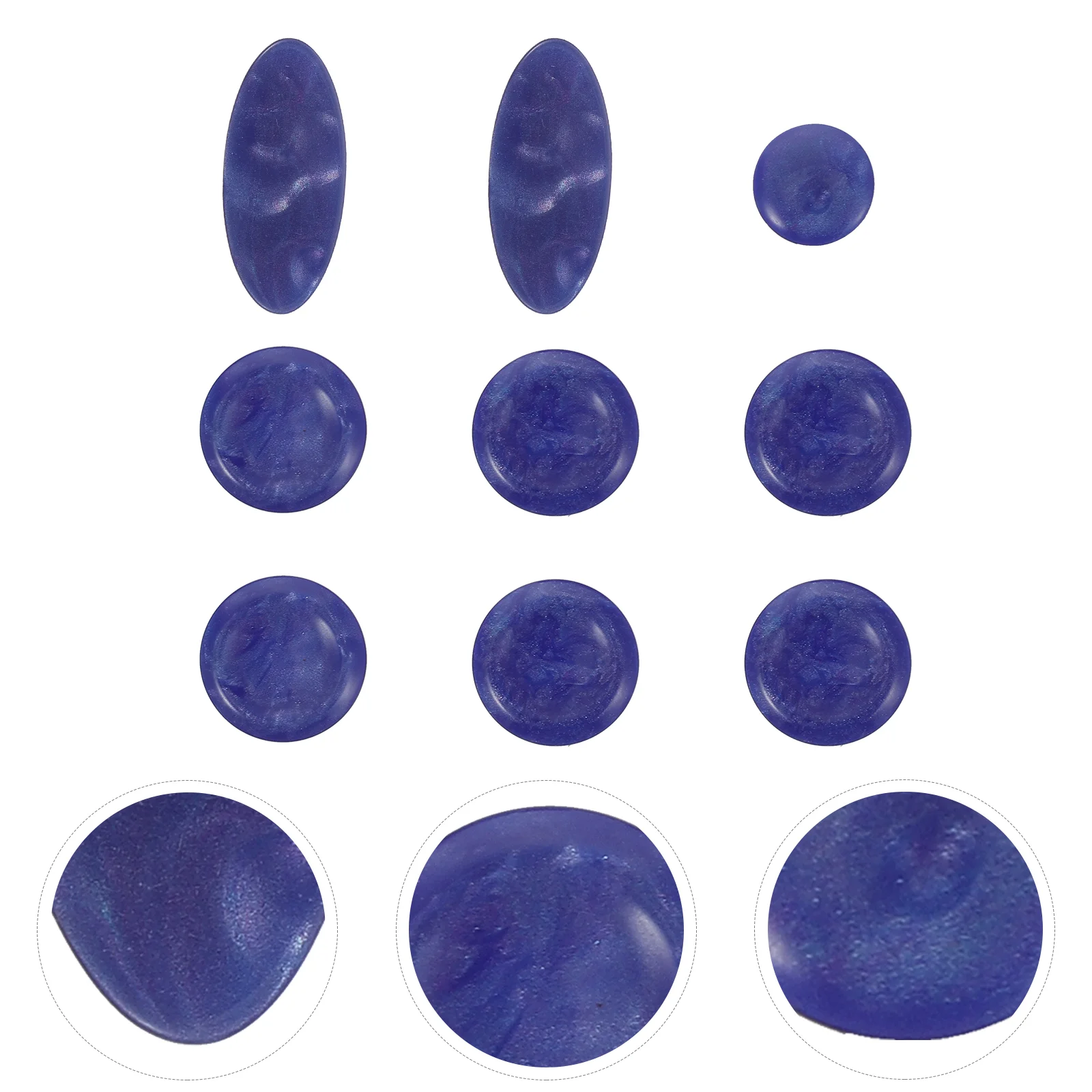 

9 Pcs Piston Saxophone Snap Keyboards Music Accessories Plastic Blue Buttons Supplies