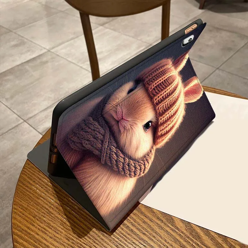 أرنب إبداعي لطيف نمط لابل آي باد 11th 10th 10.9 10.2 Pro 12.9 2 Air 3 13 11 7th 9.7 mini 7th 6 8.3 حافظة كمبيوتر لوحي #3