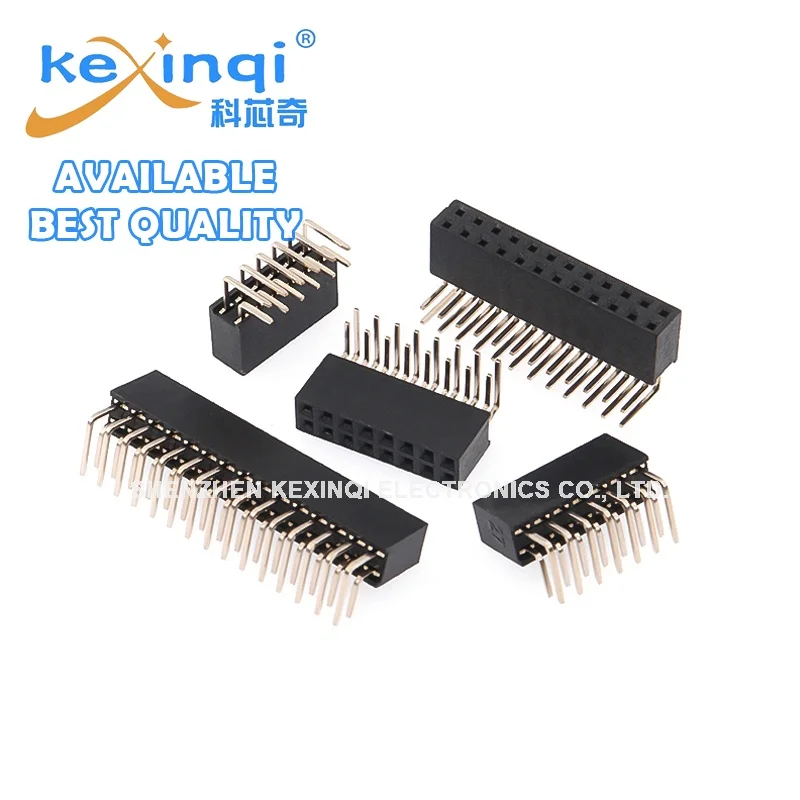 10pcs 2.0mm Dupla Fileira Feminino PCB 2.0MM Curva 90 Graus 2*2P 3P 4P 5P 6P 8P-2x40 Conector Breakable Pin Header