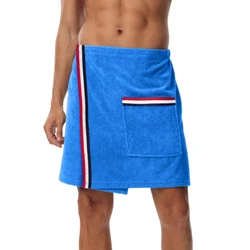 Men's Bath Robe TowelAdjustable Elasticated WaistbandHomewearPajamasPocketsOutdoor SportsSwimmingGymBath TowelSoft and Wearable