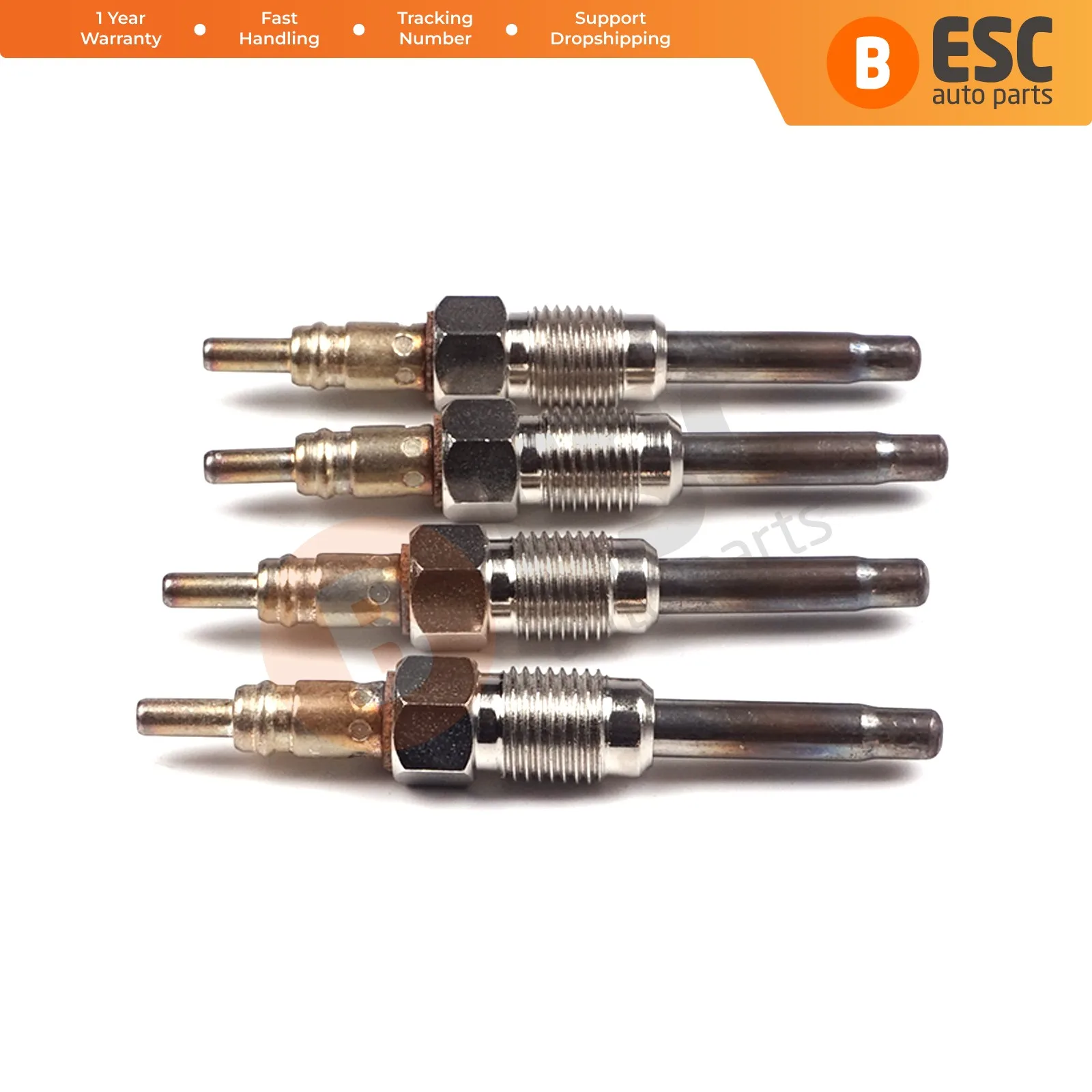 ESC Auto Parts EGP53-1 4 Pcs Heater Glow Plugs GX80, 100226376, GN020 for Alfa Fiat Lancia Opel Nissan 1.9-2.4 D Fast Shipment