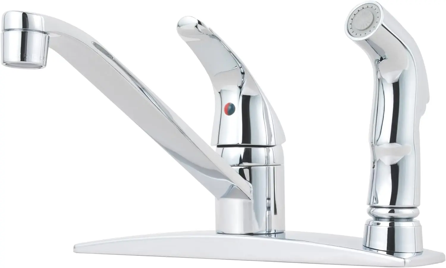 

Pfirst Series 1-Handle Kitchen Faucet with Side Spray, Polished Chrome