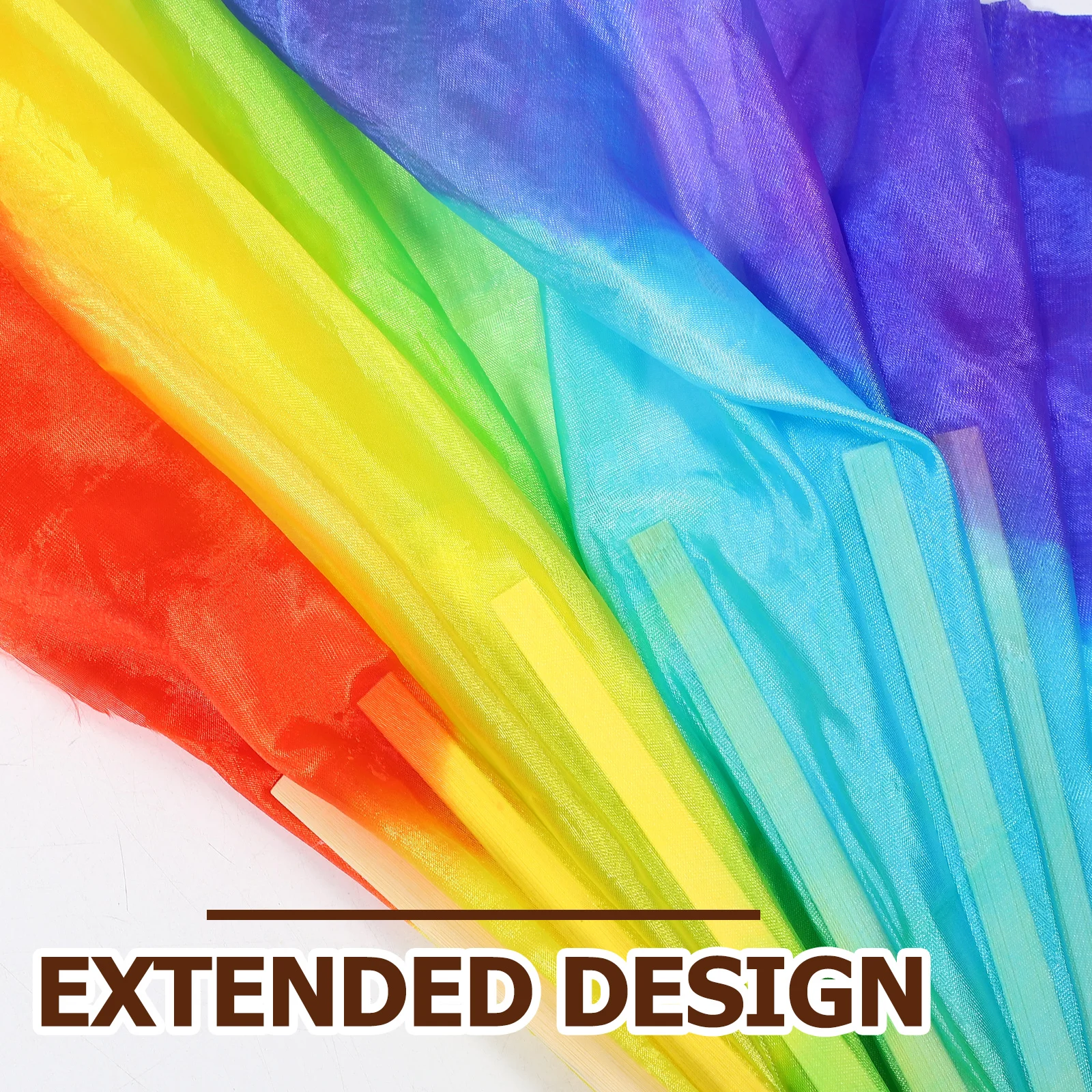 2 قطعة مراوح الرقص فو الحرير طويل الأحمر مراوح اليد تصميم ممتد للرقص الشرقي الصيني المرحلة التقليدية والمهرجان الثقافي #3