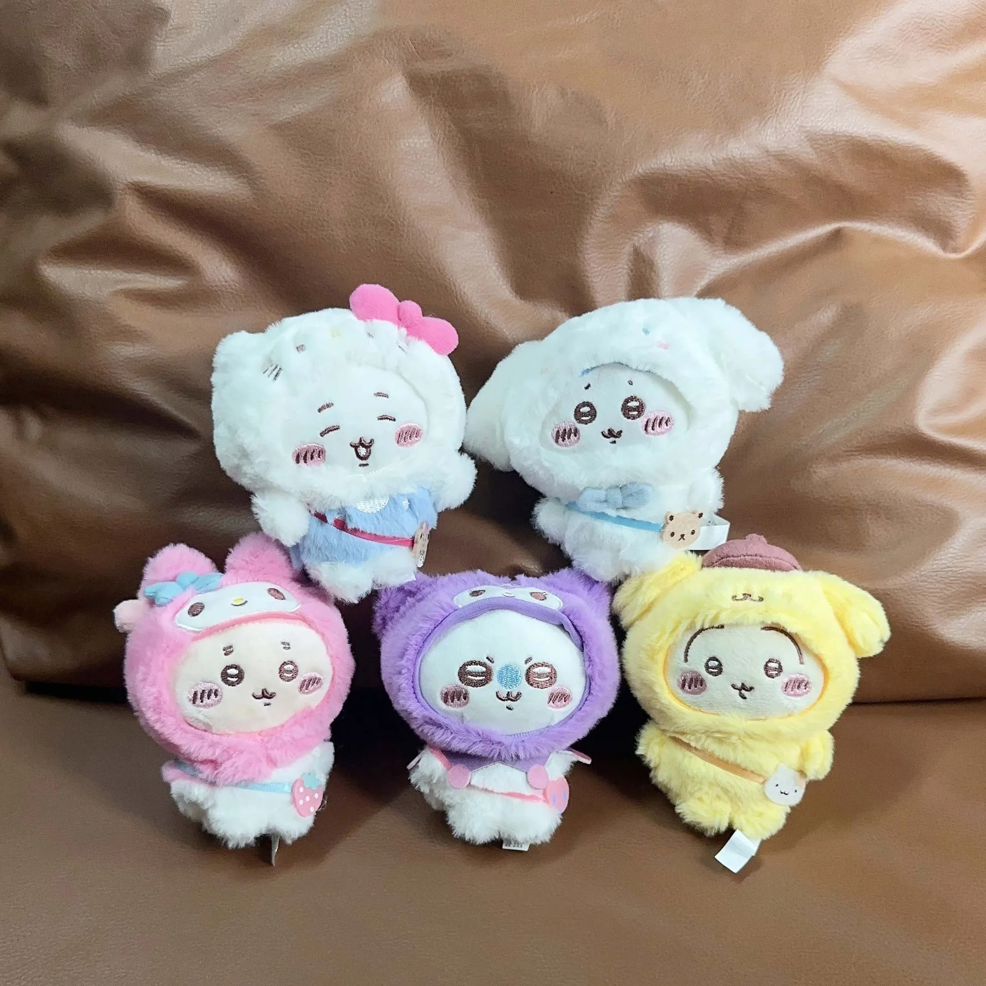 Anime chiikawa cos sanrio brinquedo de pelúcia pingente bonito dos desenhos animados usagi chaveiros pudim cão chapelaria saco acessórios presente da menina kai