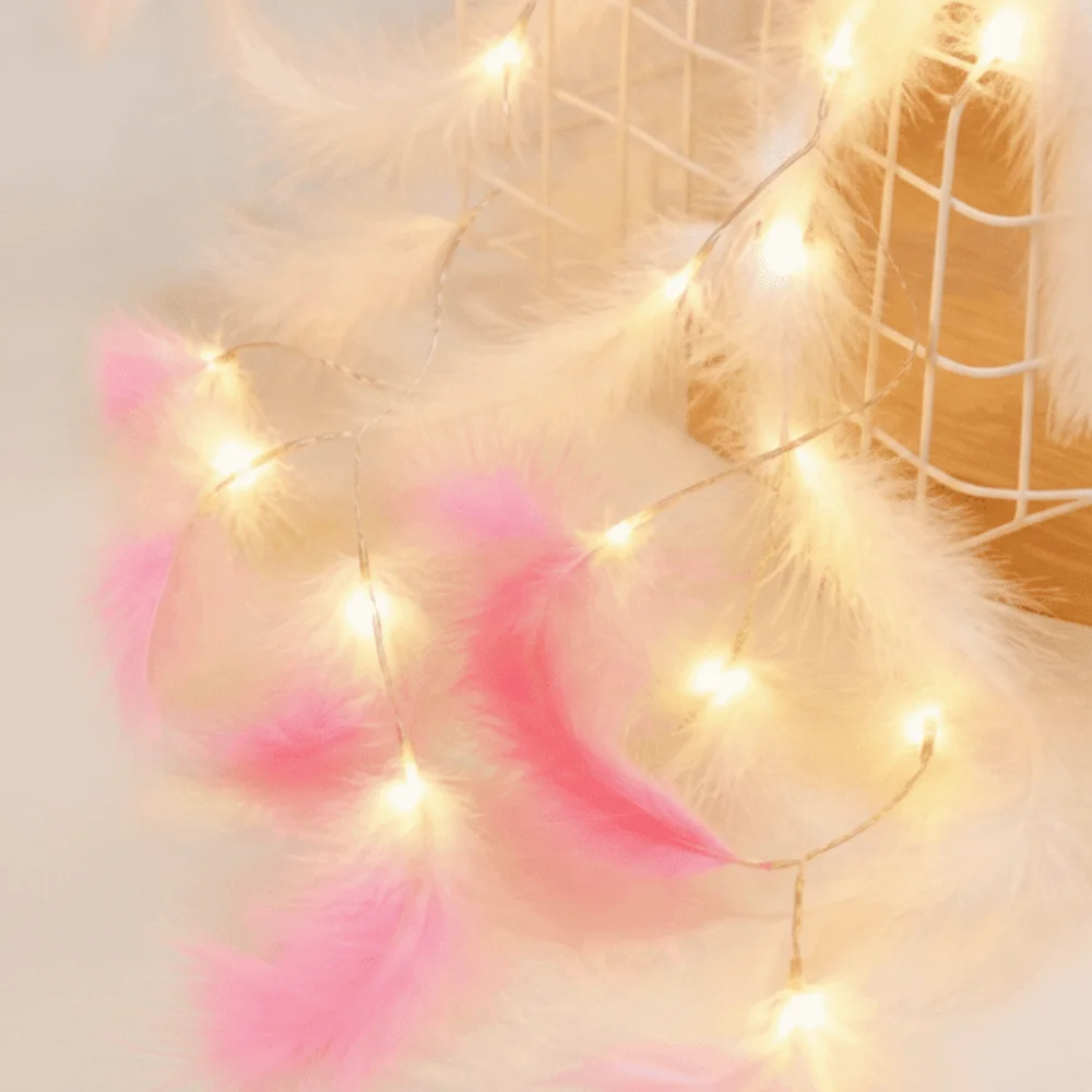 Garland Multi-Color Feather Led String Light Feather Design Decoration Lights Christmas Decorations Fairy Light String Outdoor