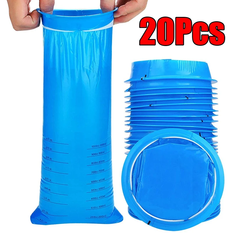 20 Stuks 1000 Ml Draagbare Wegwerp Reizen Auto Vliegtuig Reisziekte Misselijkheid Braaksel Reinigingszak Schoon Milieuvriendelijke Plastic Zak