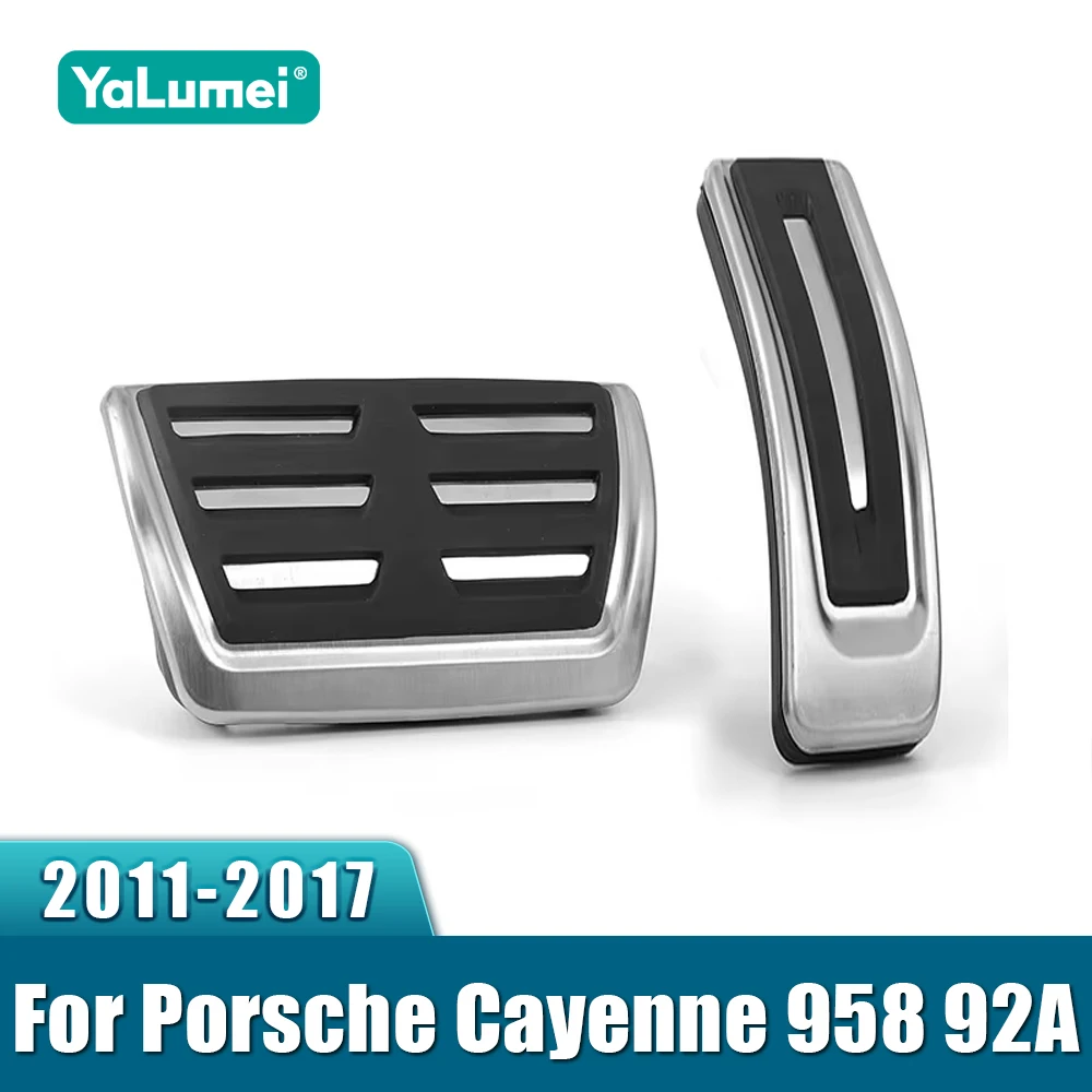 Para Porsche Cayenne 958 92A 2011 2012 2013 2014 2015 2016 2017 acelerador de coche de acero inoxidable pedales de freno de combustible funda de almohadilla