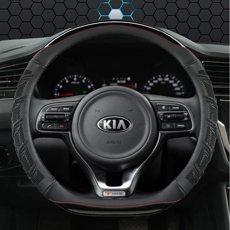 

D Shape Car Steering Wheel Cover For Kia K5 Ceed GT Stonic Proceed Sportage 2021 2020 2019 2018 2017 GT Sport Auto Accessories