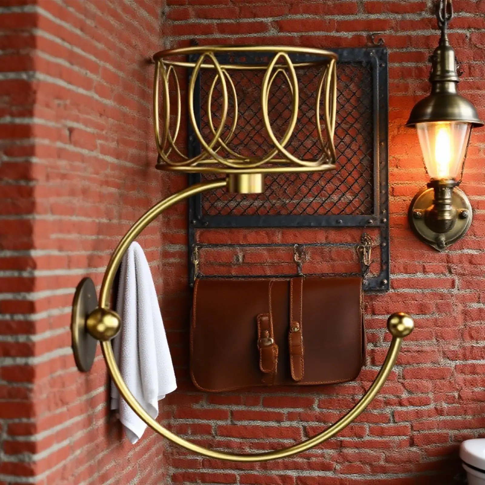 

Винтажный крючок для полотенец с подсвечником, настенное кольцо для полотенец для рук, сверхмощный крючок в деревенском стиле для общежития, спальни, кухни, душа