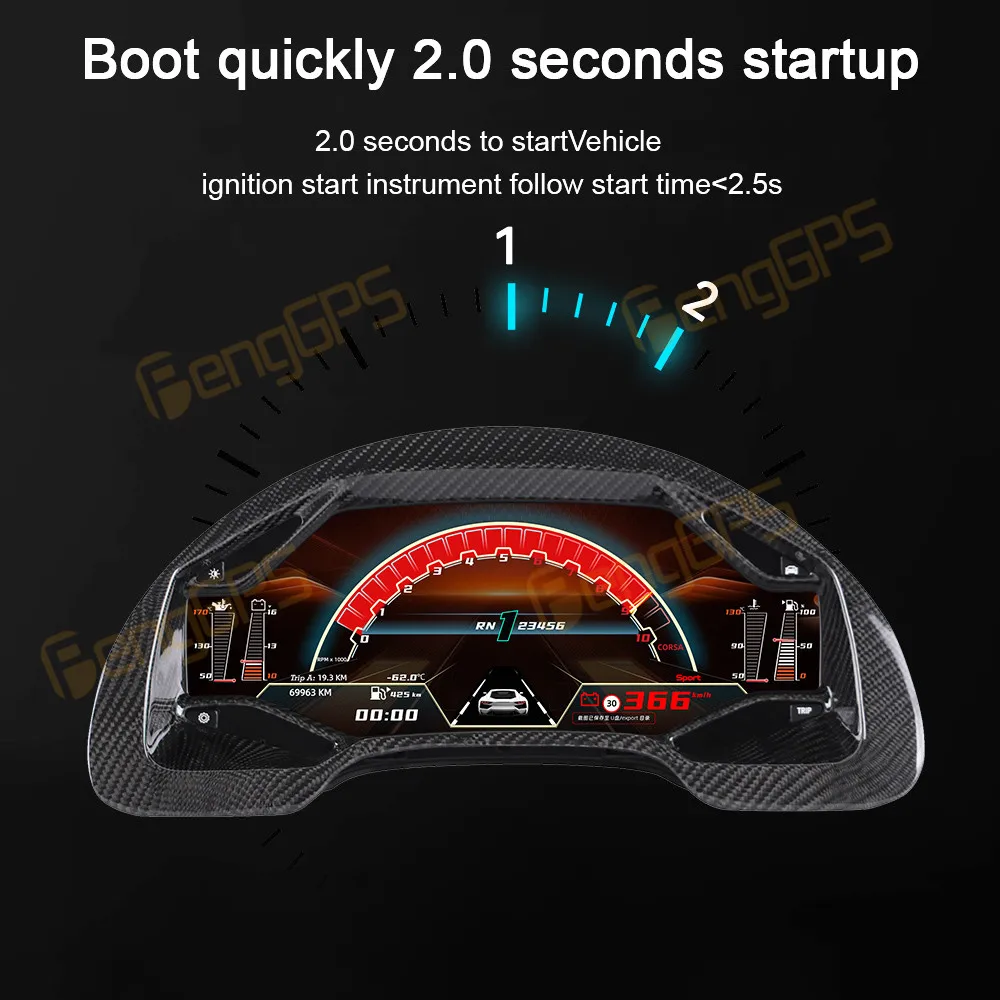 Upgraded Luxury Android LCD Digital Dash Panel Car Instrument Cluster Car Accessories For Lamborghini Gallardo 2003-2013