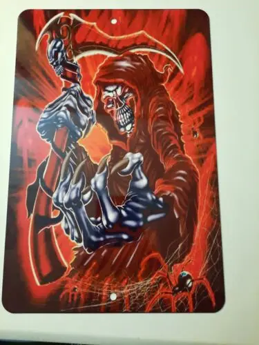 Grim Reaper Artwork 8x12 Metal Wall Sign