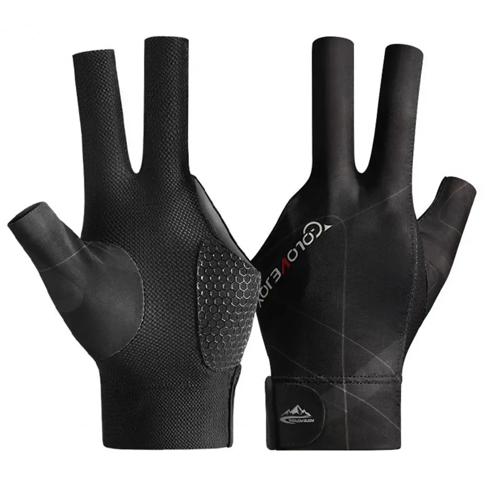 

1Pc Billiards Glove Left Hand Three Finger Snooker Billiard Glove Soft Mesh Non-slip 3 Finger Design Billiard Pool Gloves