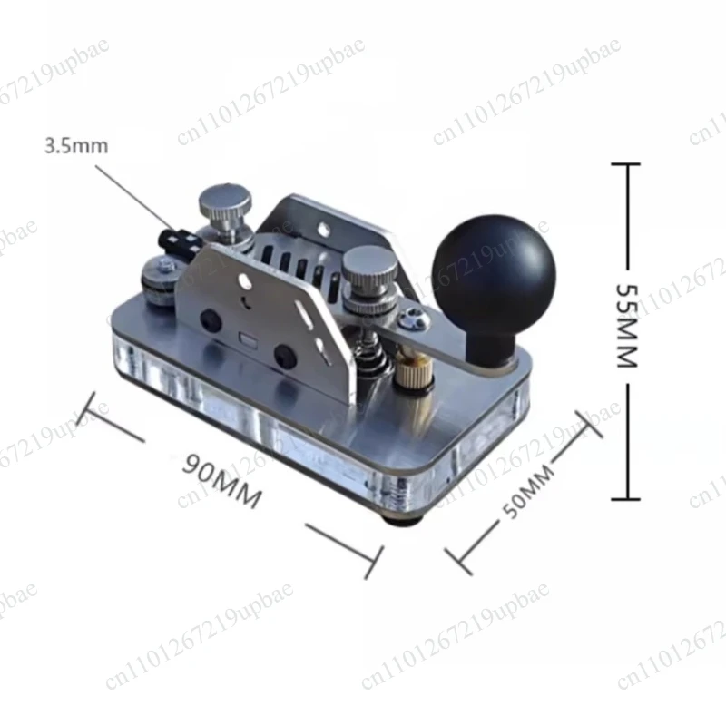 Manual Morse Code Keyer, Durable Stainless Steel CW Practice Key for Ham Radio, Shortwave Telegraphy & Computer Learning