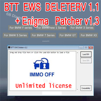 BMW IMMO OFF BTT EWS Deleter V1.1 Program + Enigma Patcher V1.3 Unlimited Licence For BMW Car Repair Tool
