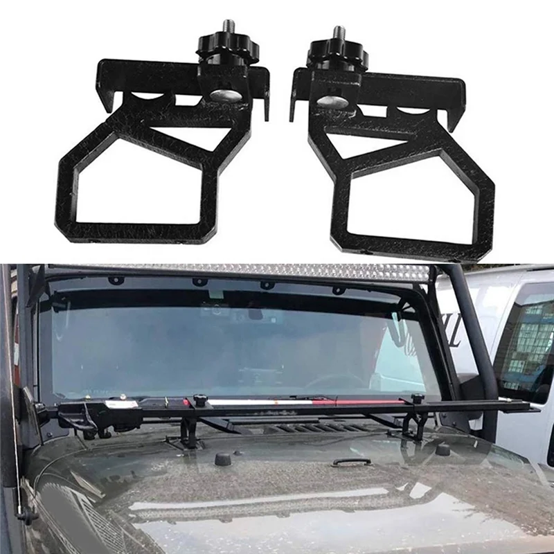 

L37A-High Lift Jack Hood Mounts Brackets Hood Bracket Car Modification Accessories For Jeep Wrangler JK 2007-2018