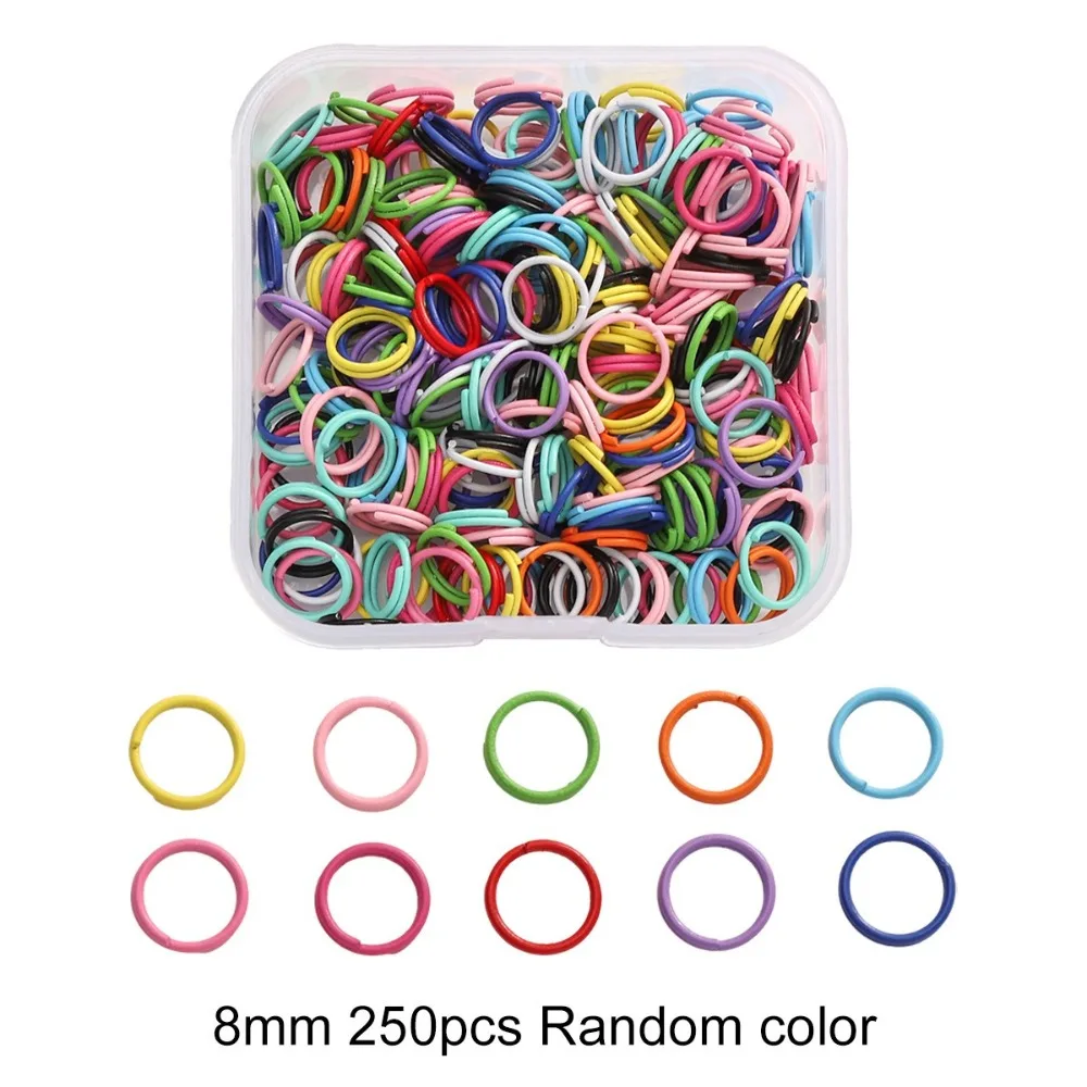 Colored Bead DIY Jewelry Accessories Set Small Rings Enamel Finish Bead Keychain Accessories Bead Chain Screw Eye Pins