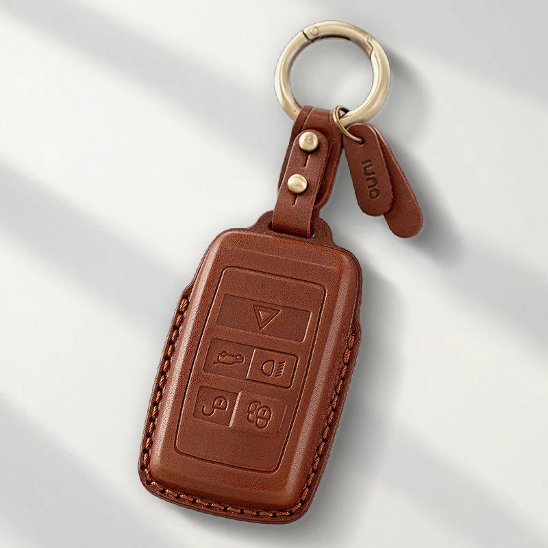 Protetor de couro genuíno para land rover range rover sport evoque freelander velar discovery 4 chave caso capa fob