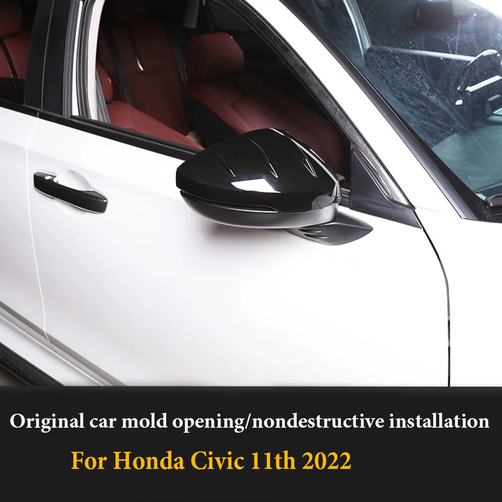 

Side Rearview Mirror Cover Decroration For Honda Civic 11th 2022 Carbon Fiber Wing Side Mirror Cap Car Accessories Replacement