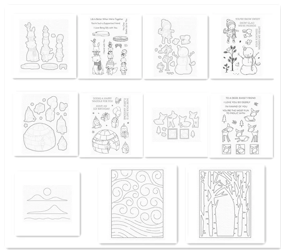 

2021 New Craft Metal Cutting Dies Cut Die Mold Christmas Snowman Animal Scrapbook Paper Craft Knife Mould Blade Punch Die