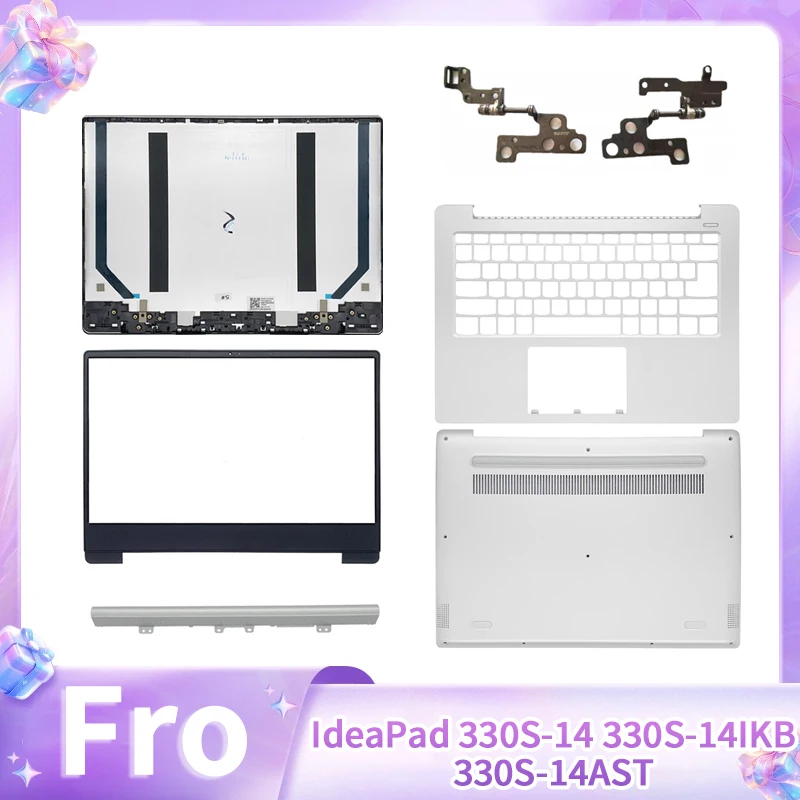 New For IdeaPad 330S-14 330S-14IKB 330S-14AST Laptop LCD Back Cover Front Bezel Hinges Palmrest Top Lower Bottom Case Silver