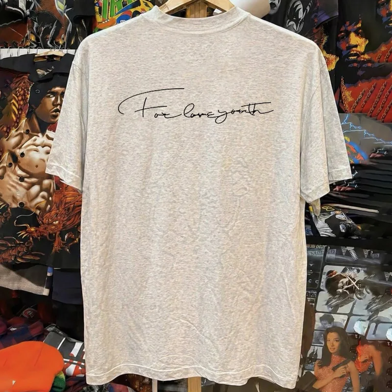 Loose Fit Cotton T-Shirt Unisex Short Sleeve Double Thread UPUPXIA Hero Print Sweat Absorbent round Neck Casual Summer Top