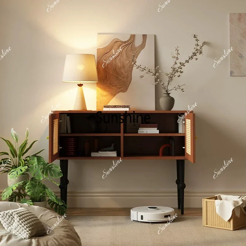 Rattan medieval style entrance, entrance cabinet, integrated locker against the wall, storage cabinetTJ
