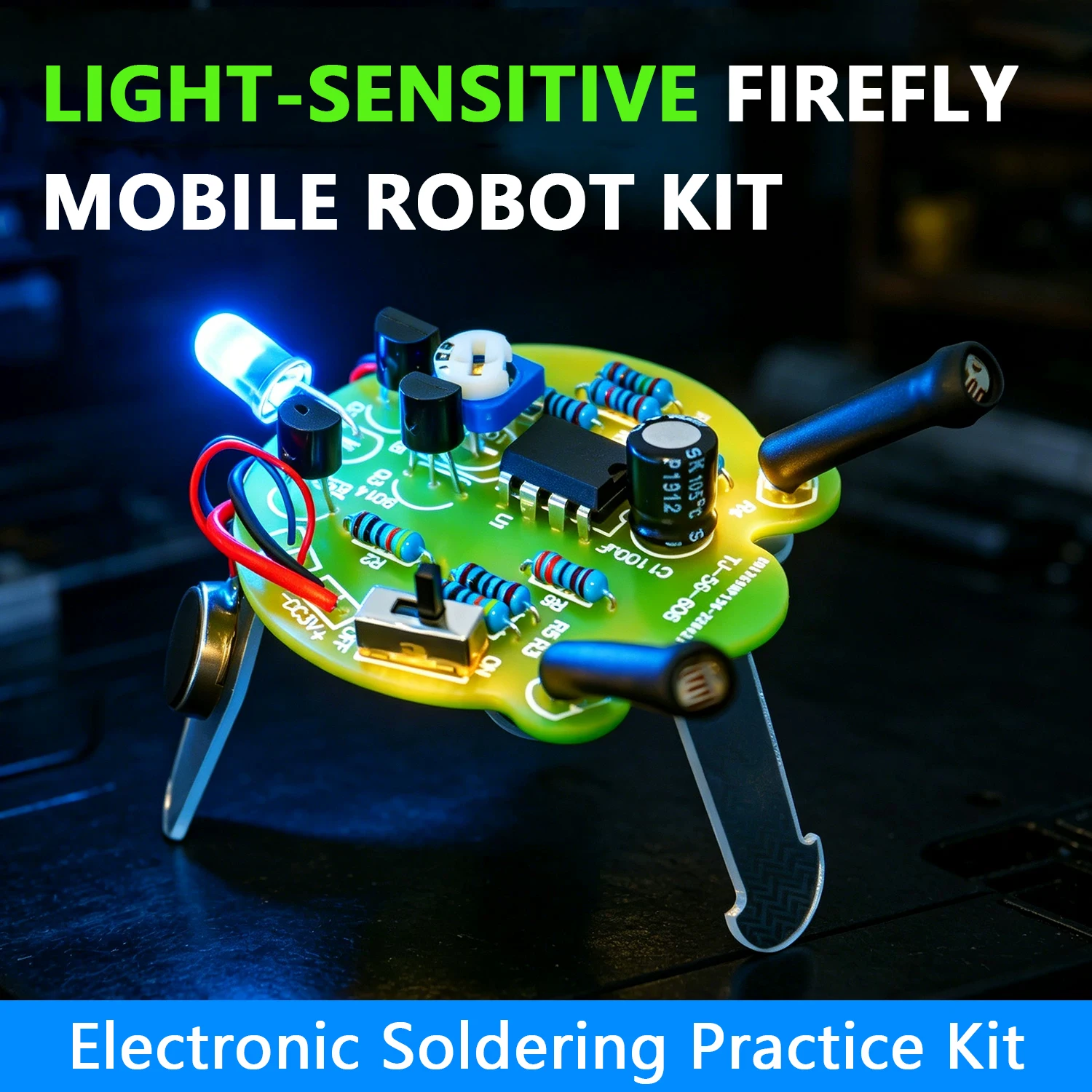 Light-sensitive Firefly Mobile Robot DIY Soldering Kit Tail Breathing Light Fun Electronic Production