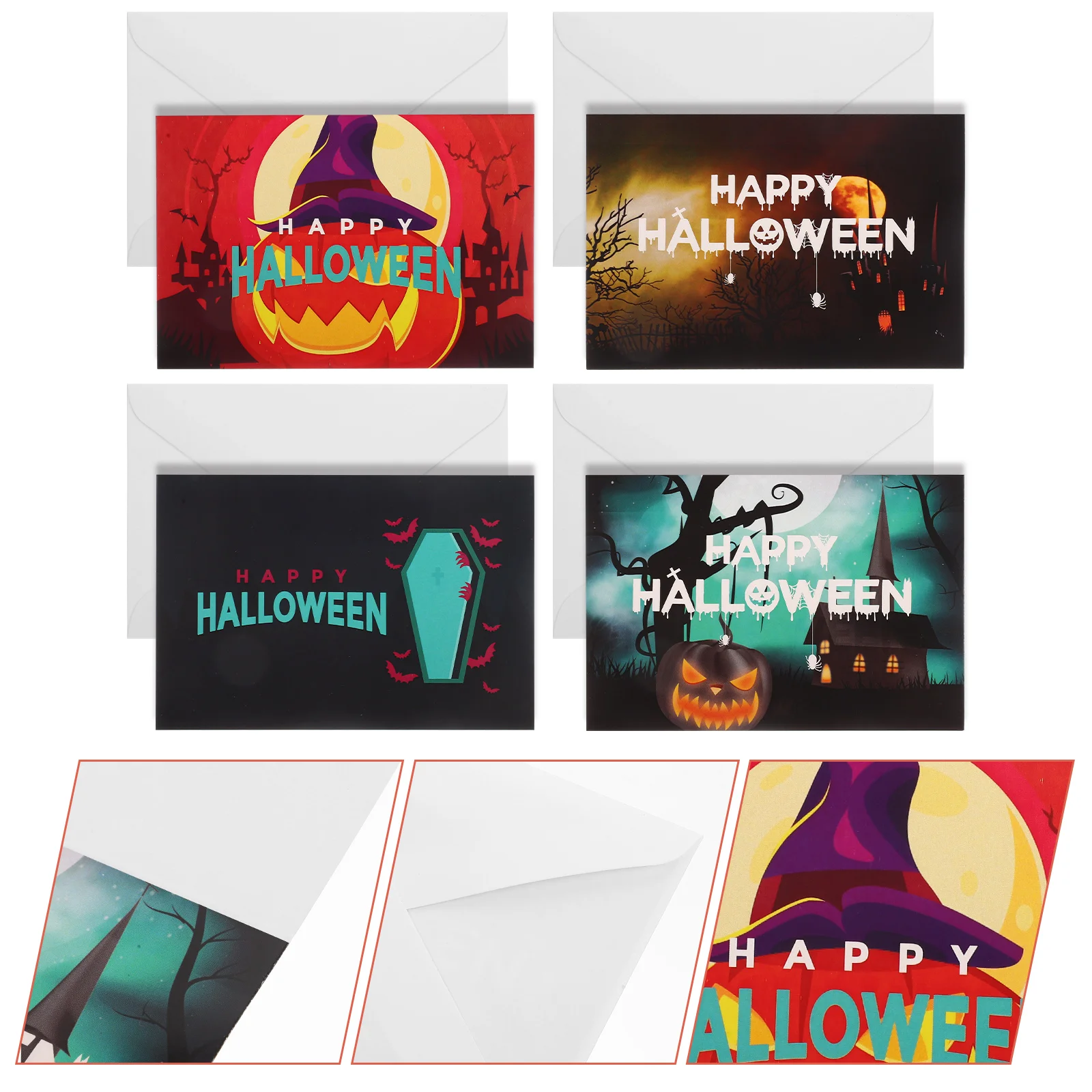 12 комплектов подарочных открыток, подарочные открытки, подарок для благословения на Хэллоуин, декоративная бумага для
