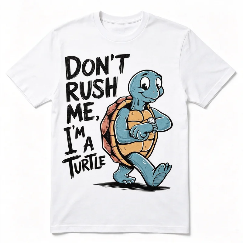 Funny Don't Rush Me I'm A Turtle Vintage Graphic T Shirt Unisex Men Women Cotton Short Sleeve Tee Chill Hip Hop Streetwear