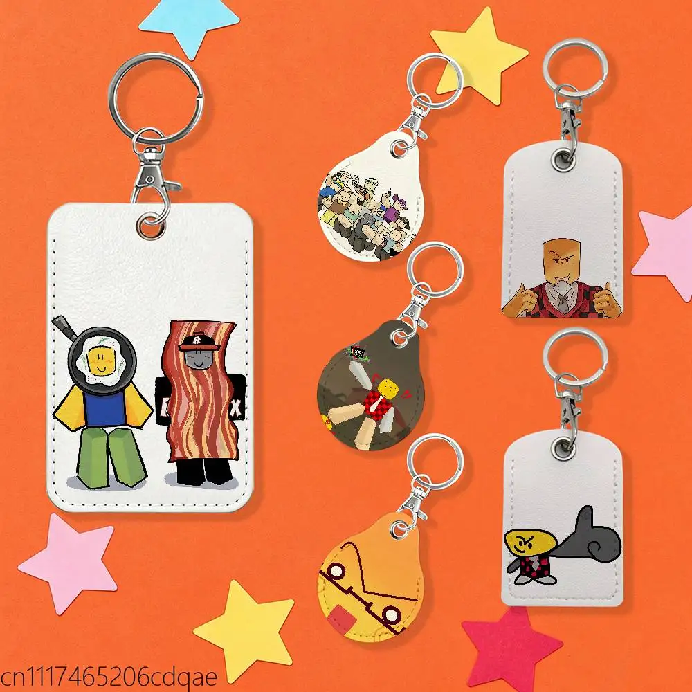 FOR Devesto Die of Death 1pcs Leather Card Holder With Key Ring Water Drop Shaped Key Case Keychain Doorlock Accessories