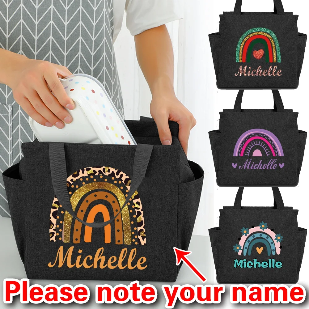 

Personalized Customized Fashion Simple Lunch Bag, Large-capacity Lunch Box Bag, Office Workers and Students Portable Lunch Bag