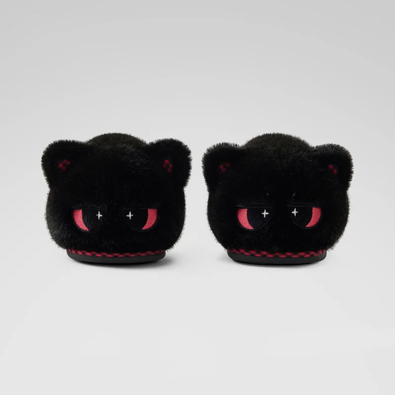 Kawaii Sternenaugen-Katzen-Hausschuhe, Plüsch-Hausschuhe für Damen, Winter-Hausschuhe, Plüsch-Hausschuhe für Damen, Tier-Hausschuhe, Indoor-Mules, Schlafzimmer-Slides, Schuhe – Detail 17